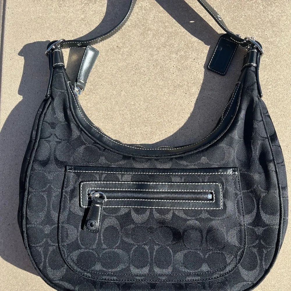 SOLD Coach Monogram Half Moon Shoulder Bag - Picture 2 of 4